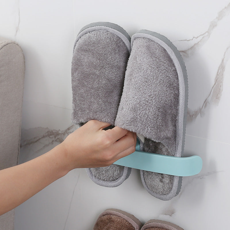 Bathroom Slippers Rack Wall-Mounted Wall-Mounted Toilet Shoe Storage Artifact Toilet Punch-Free Shoe Rack eprolo