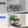 Pull-Out Double Shelf Kitchen Sink Disassembly Storage Countertop Spice Rack Seasoning Storage Rack eprolo