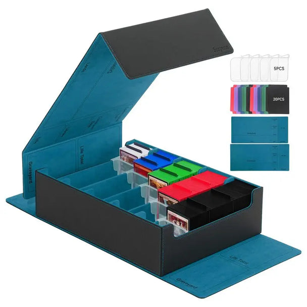3800+ Capacity Card Storage Box. Includes 20 Dividers, 5 Supporters, Leather Magnetic Closure. Great for YuGiOh & MTG Cards. eprolo