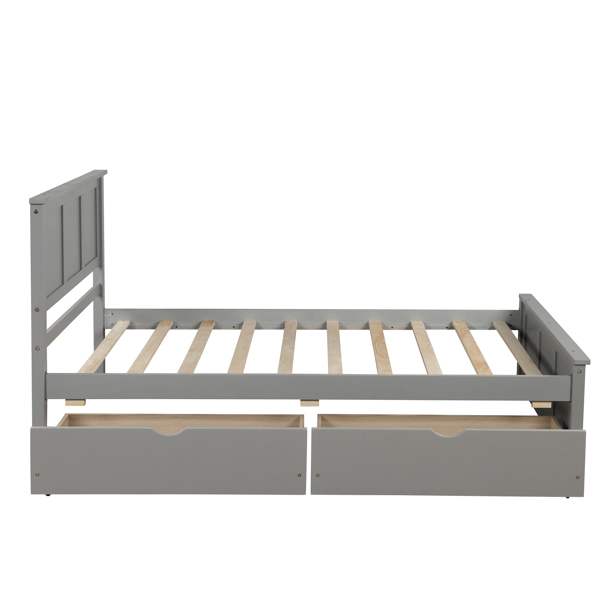 Wood Twin Storage Bed | Twin Platform Bed with 2 Drawers eprolo