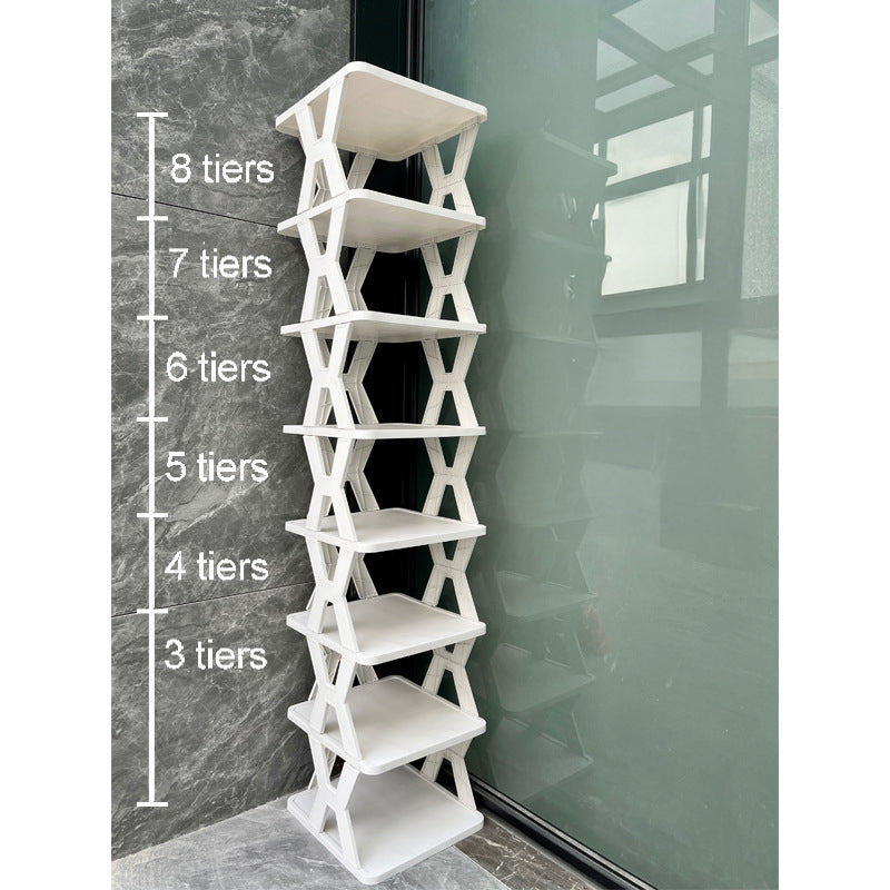 Stackable Plastic Shoe Rack, Vertical Dustproof Shoe Organizer, Sturdy Shoe Storage for Entryway eprolo