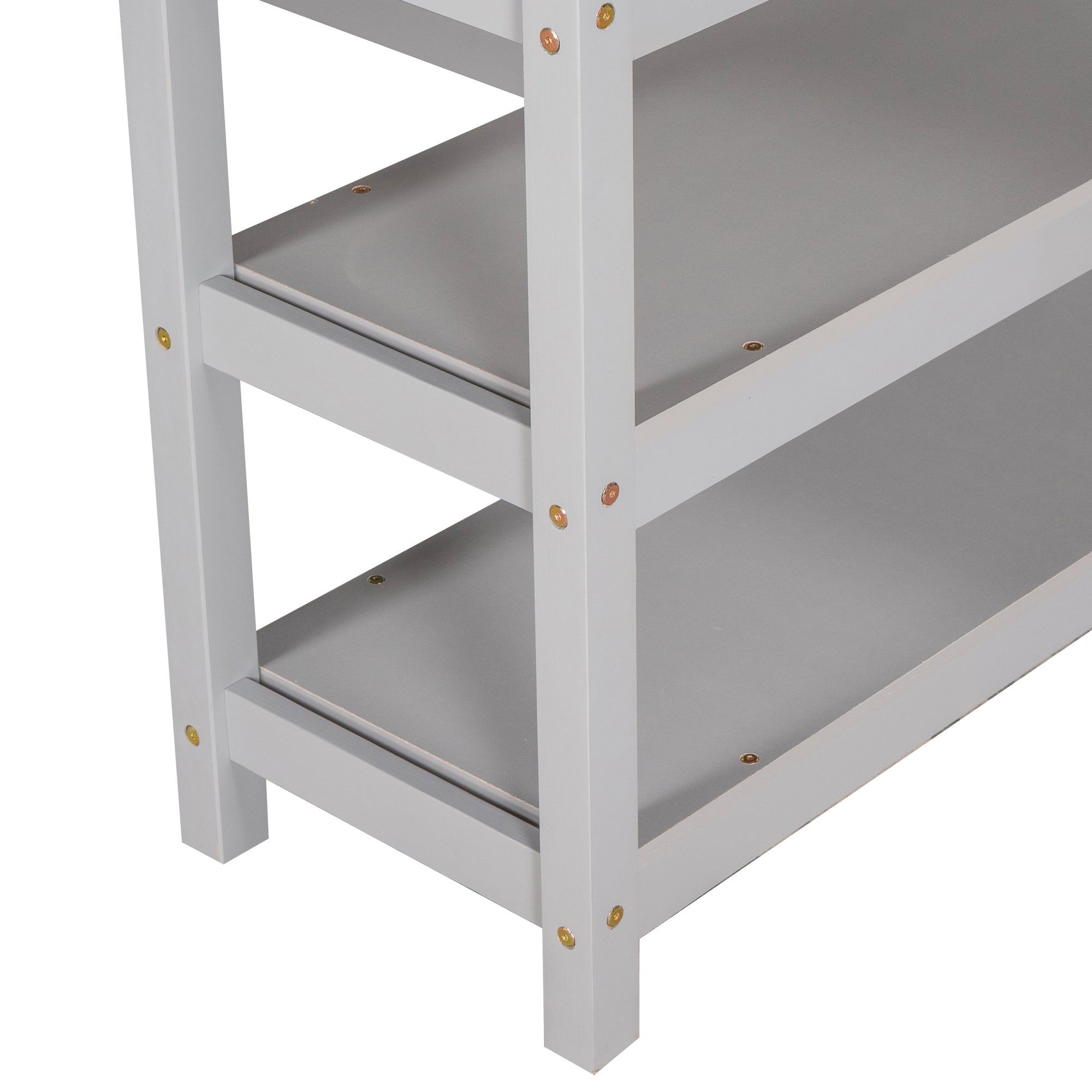 Gray Twin Loft Bed | Desk & Storage Shelves Bedroom Bed eprolo
