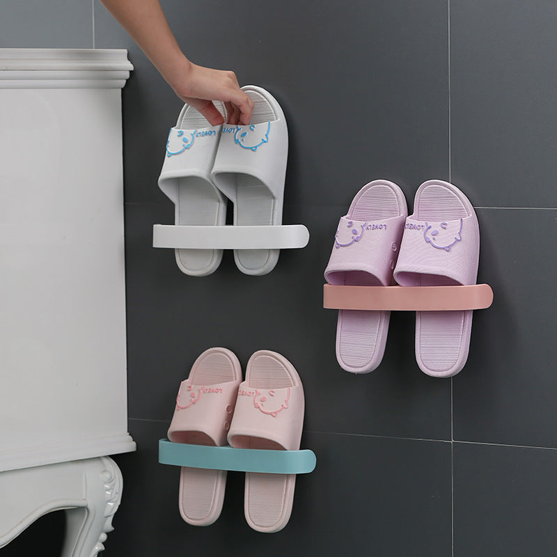 Bathroom Slippers Rack Wall-Mounted Wall-Mounted Toilet Shoe Storage Artifact Toilet Punch-Free Shoe Rack eprolo