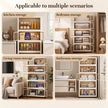 Folding Storage Cabinet with Wheels, 3/4 Tier Stackable Wardrobe Closet Organizer eprolo