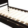 Twin Storage Bed | Platform Bed with 2 Drawers Espresso eprolo