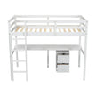 Twin Loft Bed White | Desk & 2 Drawer Storage Cabinet Bed eprolo